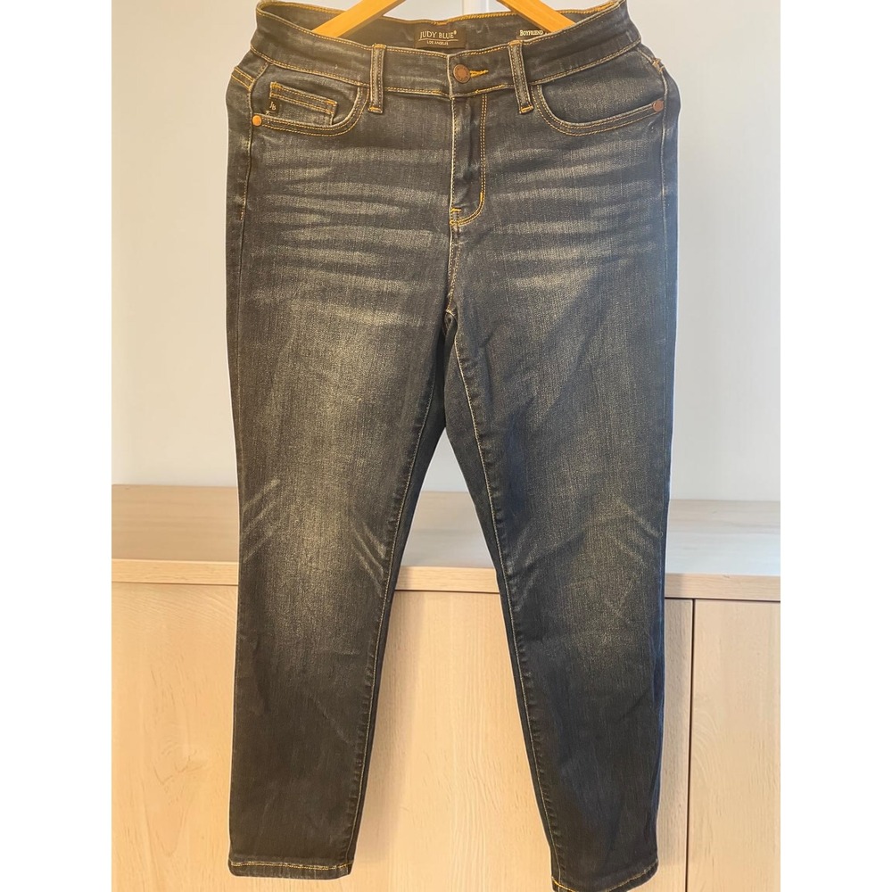 Judy Blue Boyfriend Fit Dark Wash Stretch Denim Jeans Women 5/27